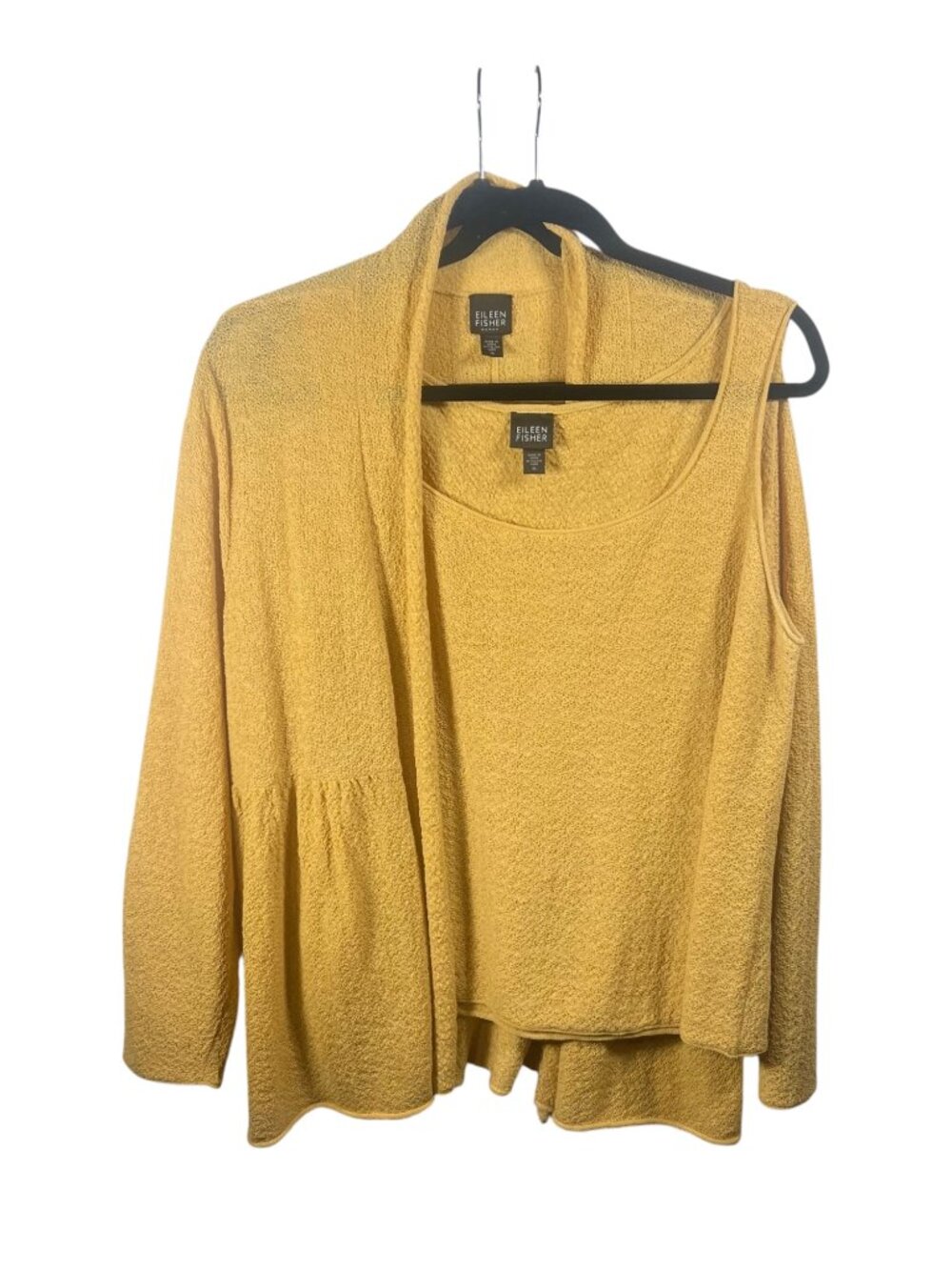 Eileen Fisher Sweater Set Womens 1X XL Wool Cardigan Tank Minimalist Capsule